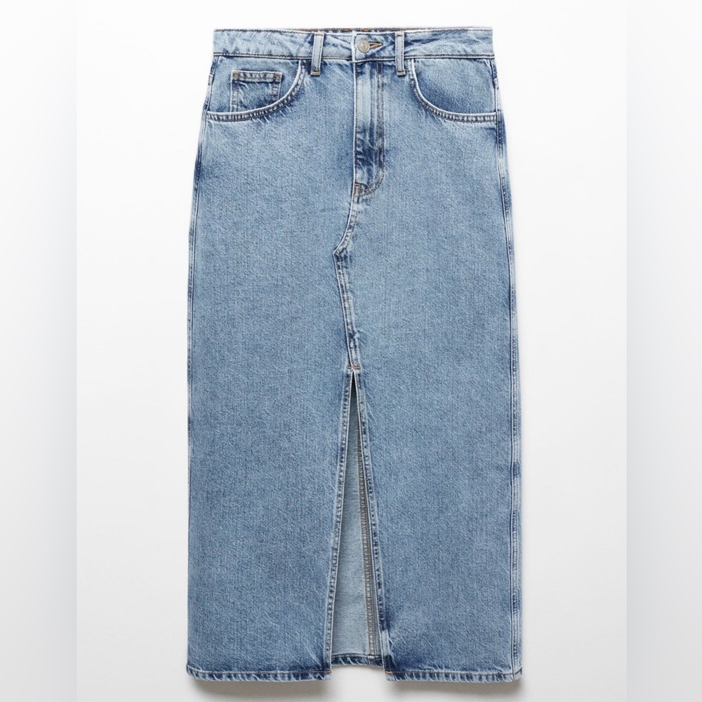 NWT Mango Denim Midi Skirt